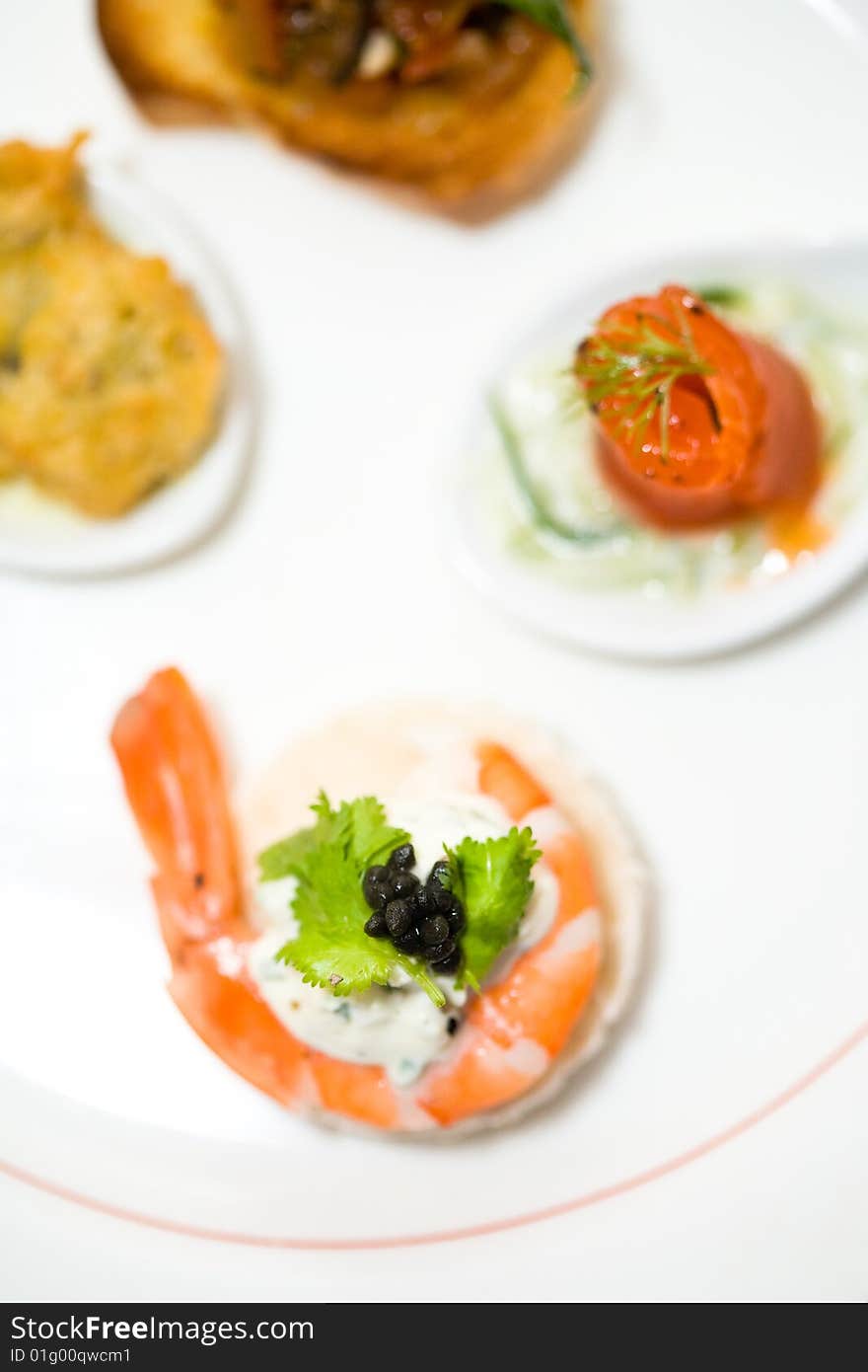 Shrimp Top With Caviar