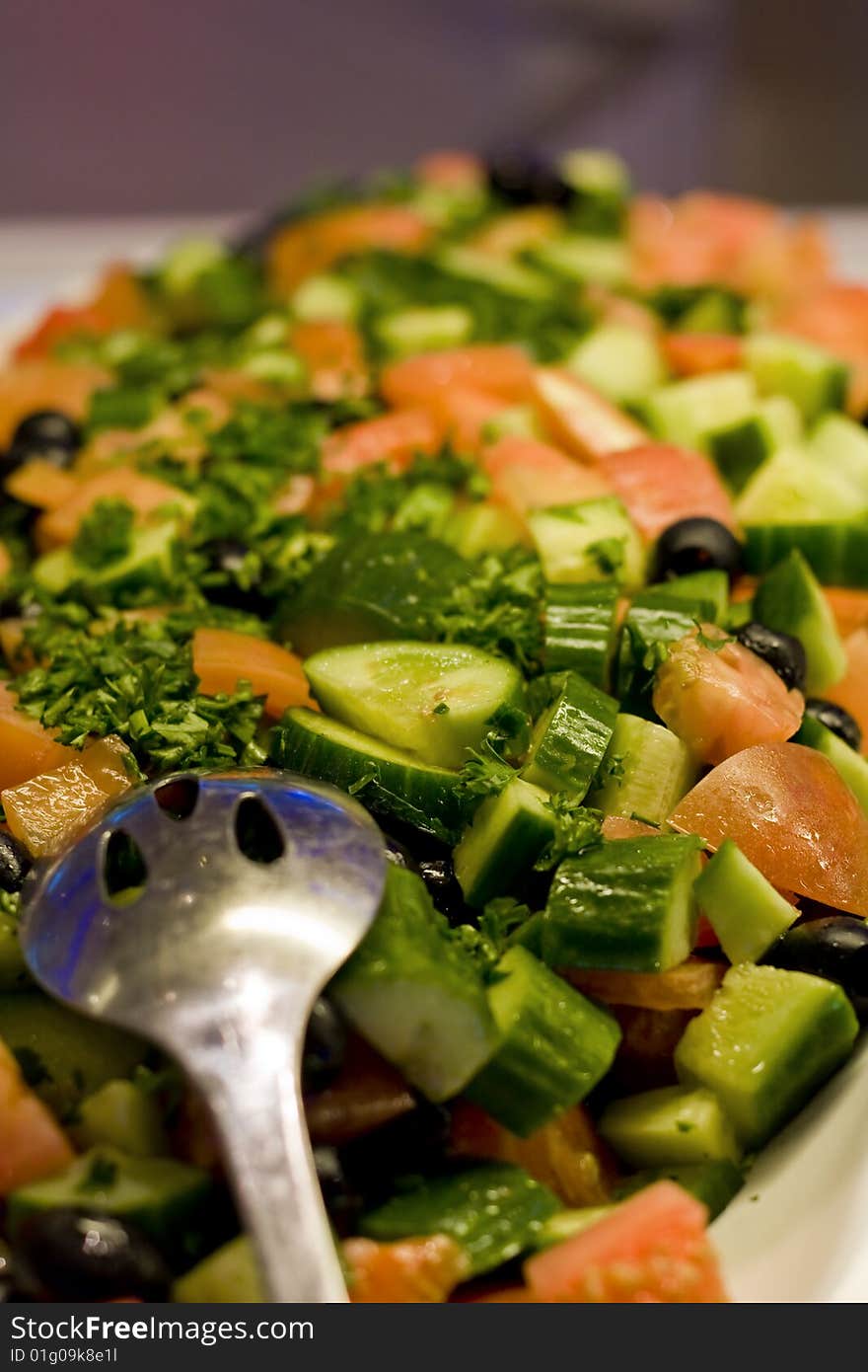 Colorful Salad and Spoon