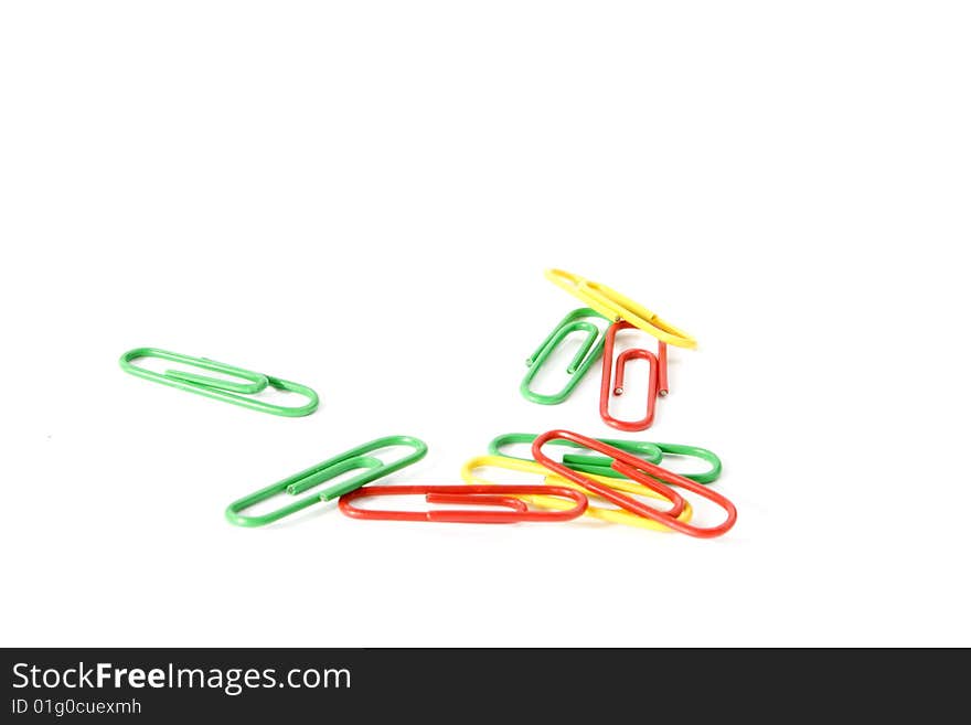 Paper clip on white background