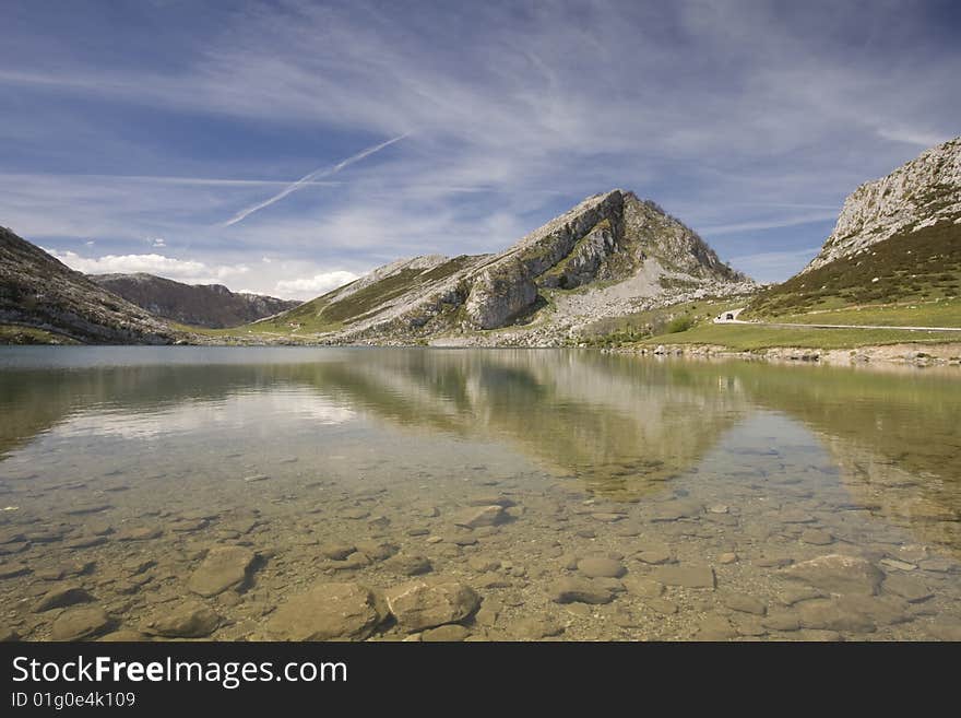 Ercina Lake at Covadonga, Spain