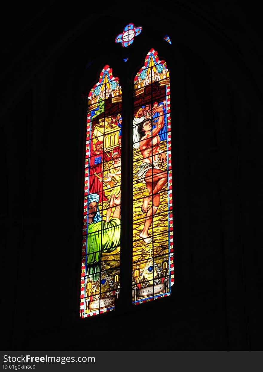 The window of the Catholic cathedral