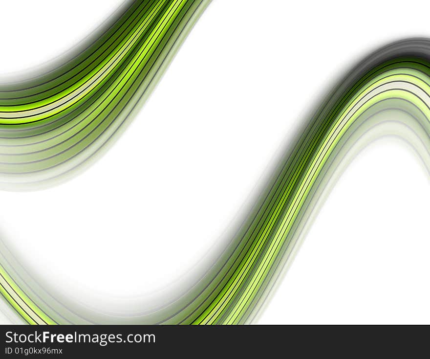 Green dynamic wave on white background, illustration. Green dynamic wave on white background, illustration