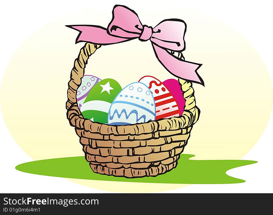 A basket of eggs for easter