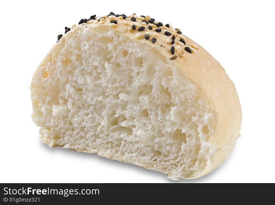 Fresh bread roll with sesame