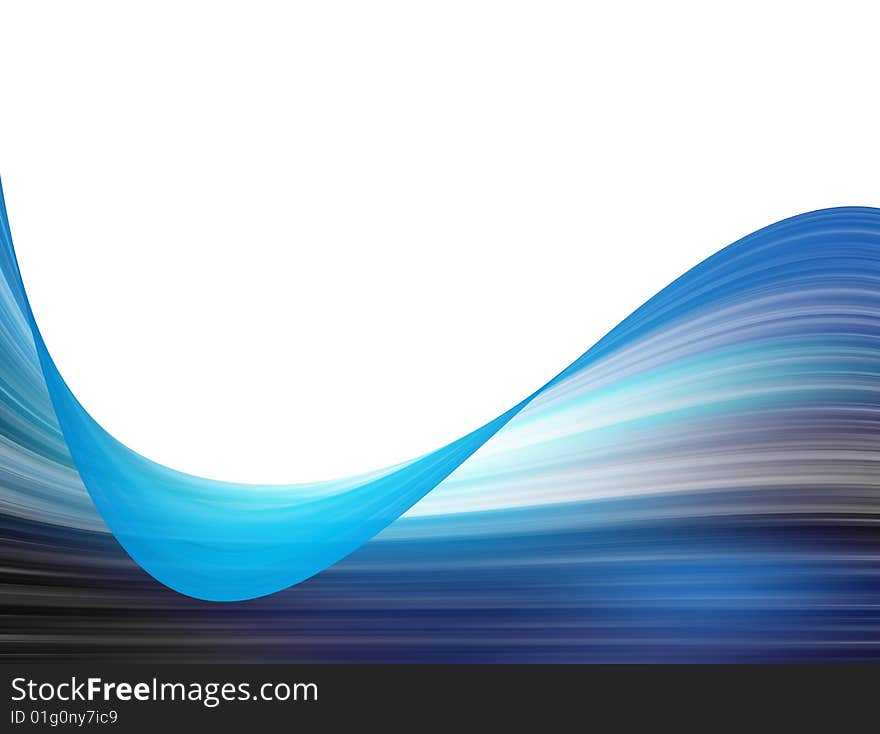 Blue dynamic wave on white background, illustration. Blue dynamic wave on white background, illustration