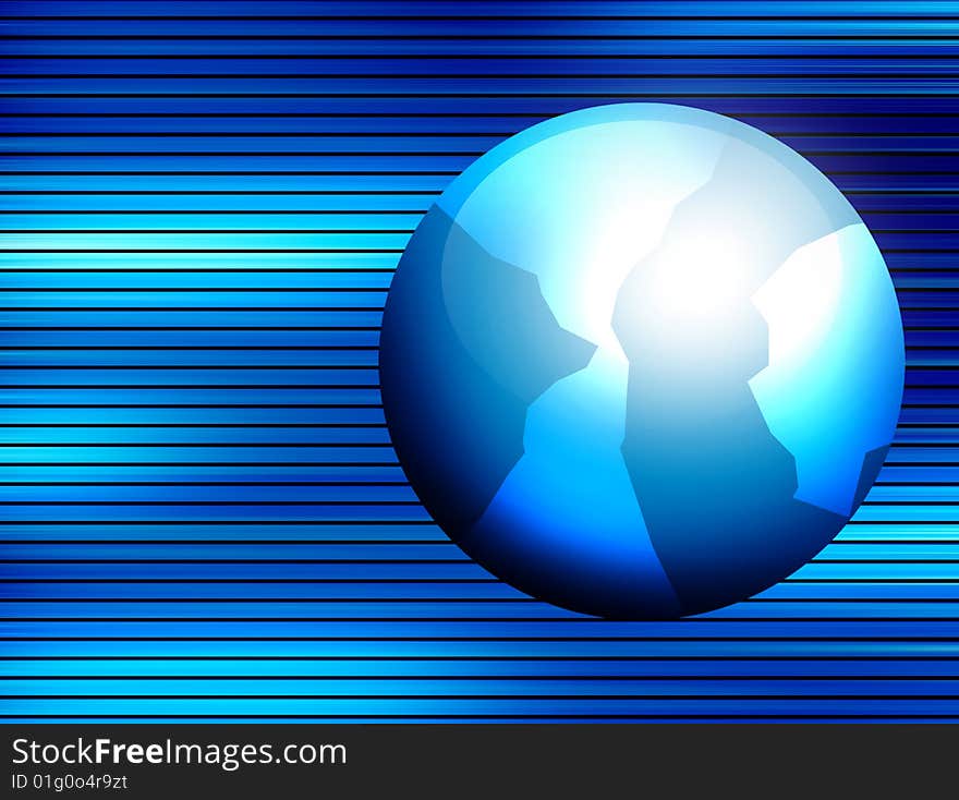 World on blue background. computer generated image. World on blue background. computer generated image