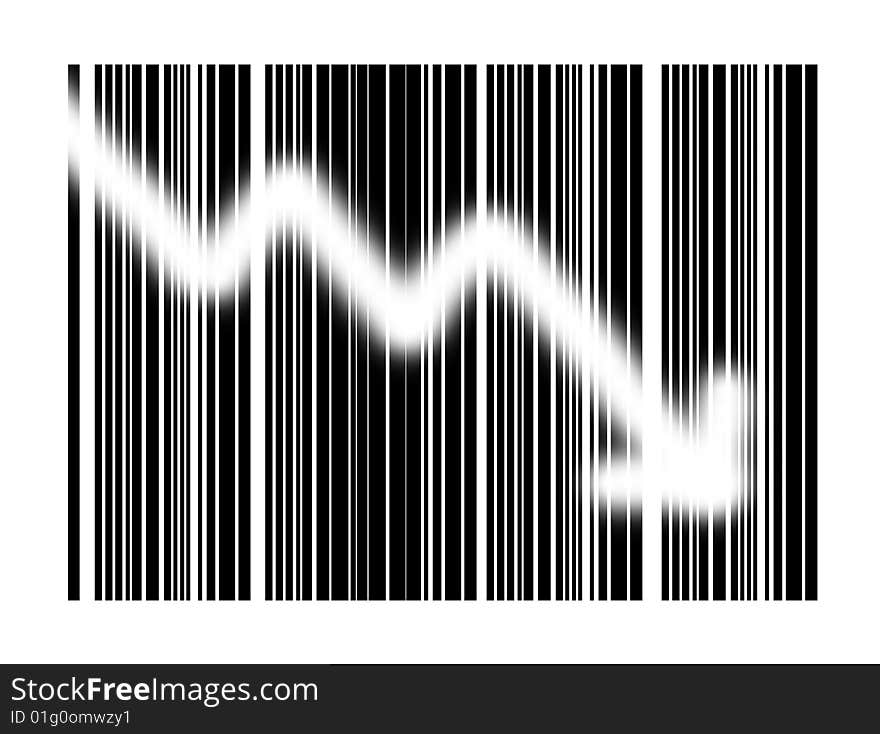 Global crisis bar code with arrow on white background