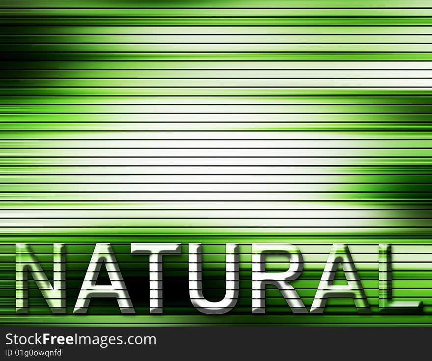 Green illustration with natural text. lines design. Green illustration with natural text. lines design