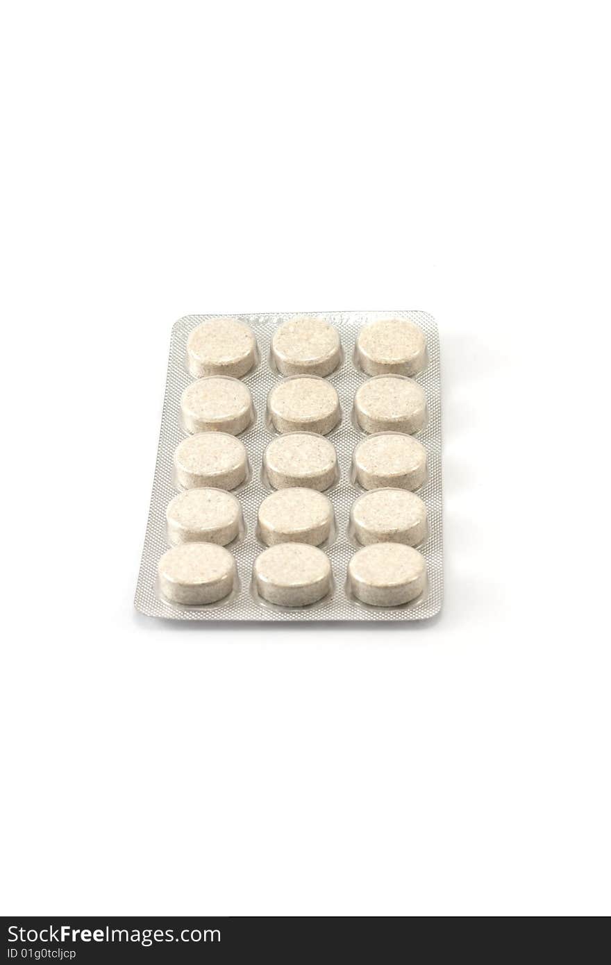 Packing the tablets, insulated on white background