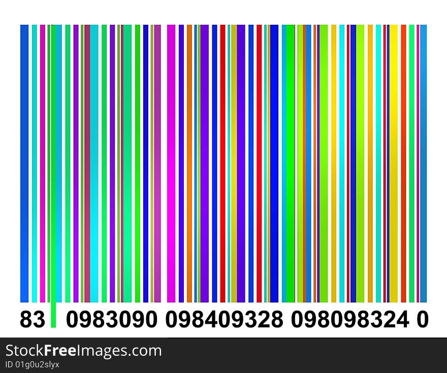 Colors bar code with numbers on white background