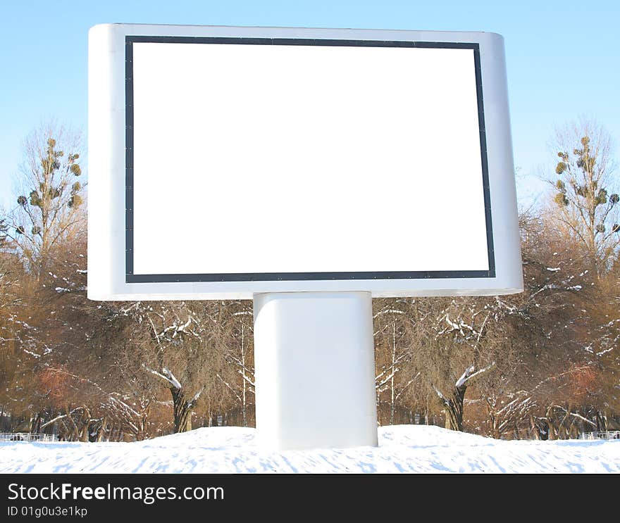 One white billboard for advertising