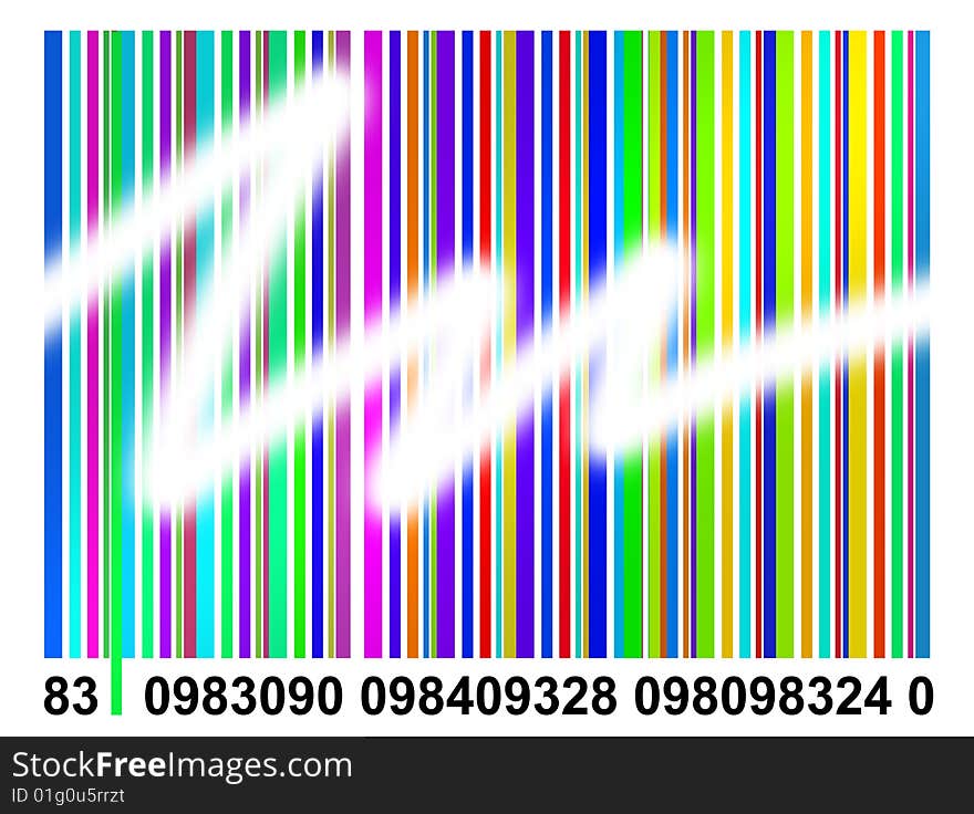 Colors bar code with numbers on white background