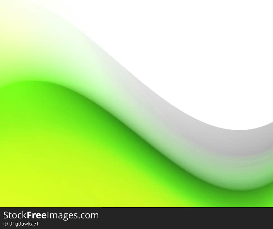 Green dynamic wave on white background. abstract illustration