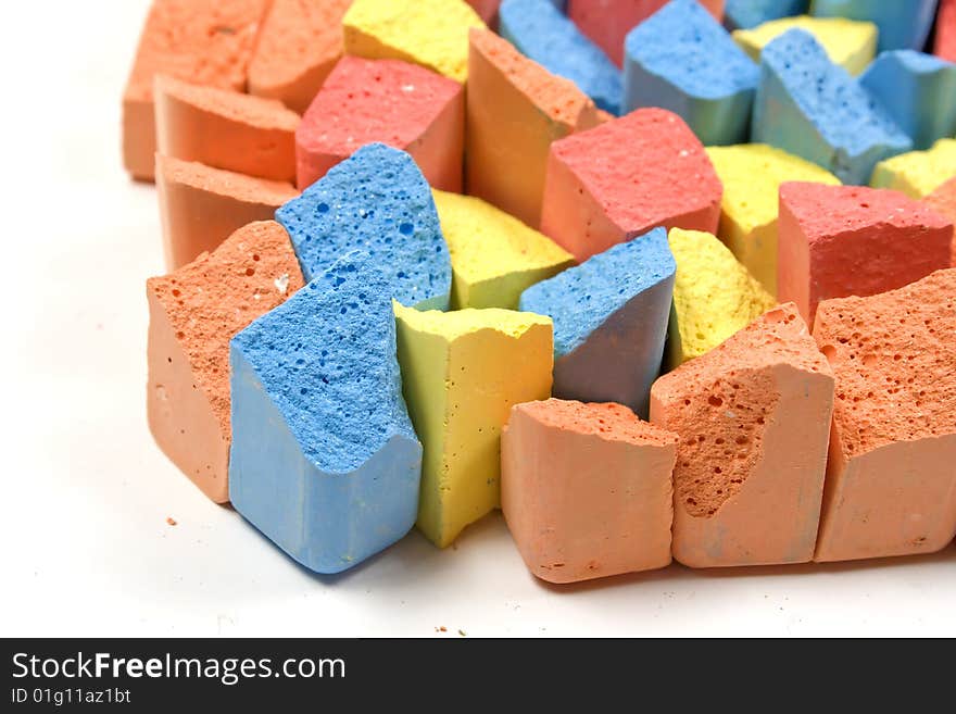 Set of colored chalk