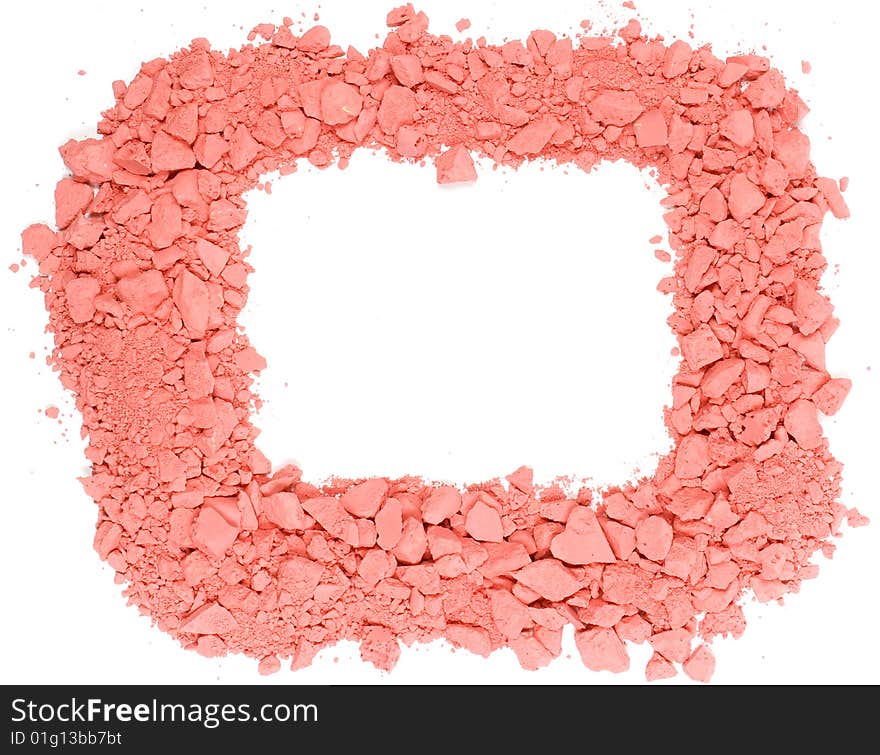 Original square frame from crushed red chalk. Original square frame from crushed red chalk