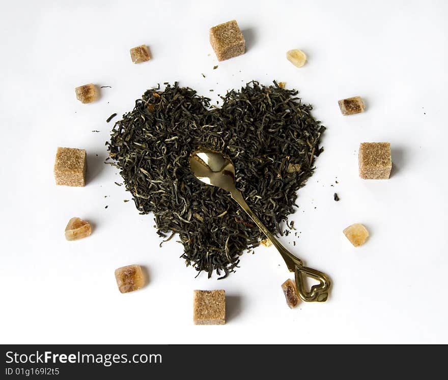 Green Tea Figure of Clock against the Light Background