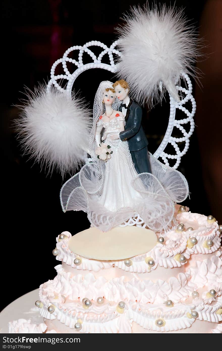 Top of cake at wedding