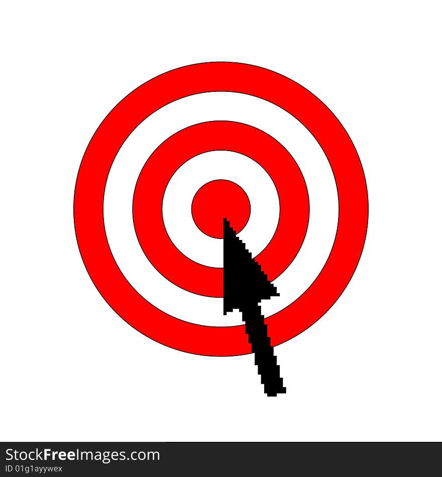 A click on red target. A click on red target