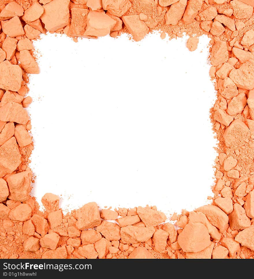 Original square frame from crushed orange chalk. Original square frame from crushed orange chalk