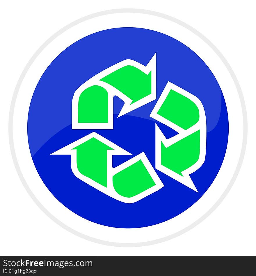 Recycle web button - computer generated image