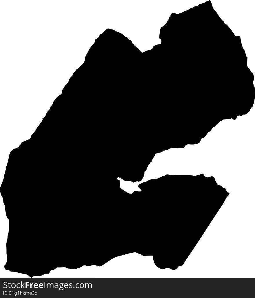 Black vector map of djibouti