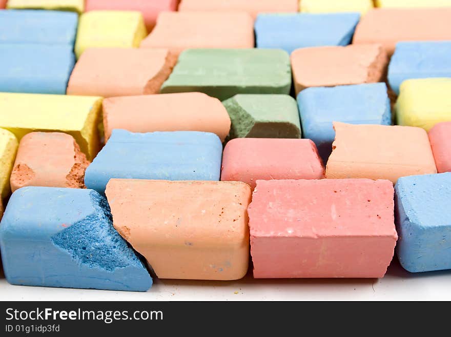 Set of colored chalk