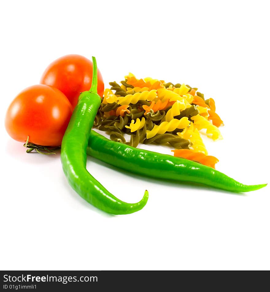 Fresh vegetables and pasta