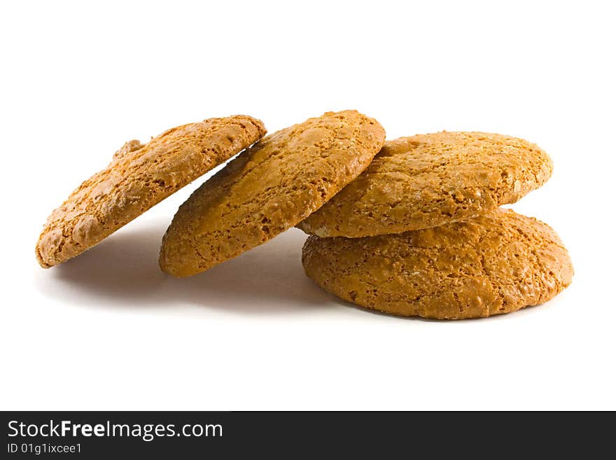 Four cracker isolated on white background