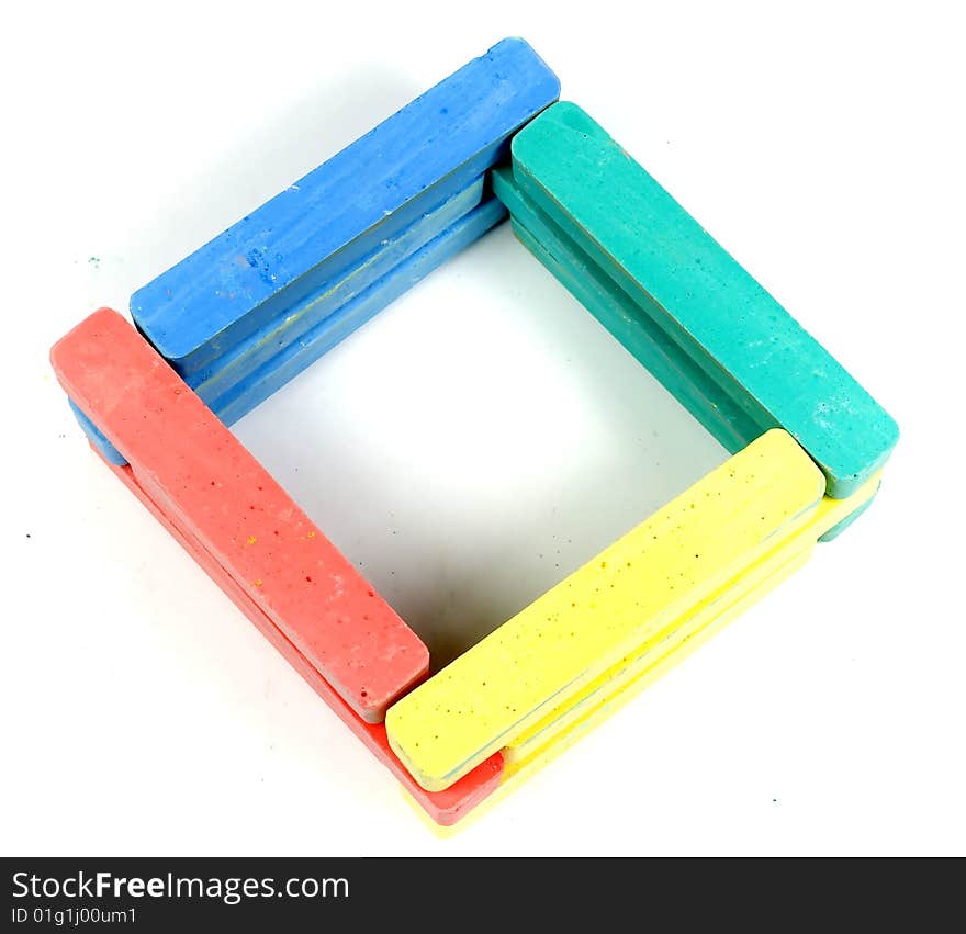 Square From Childrens Colored Chalk