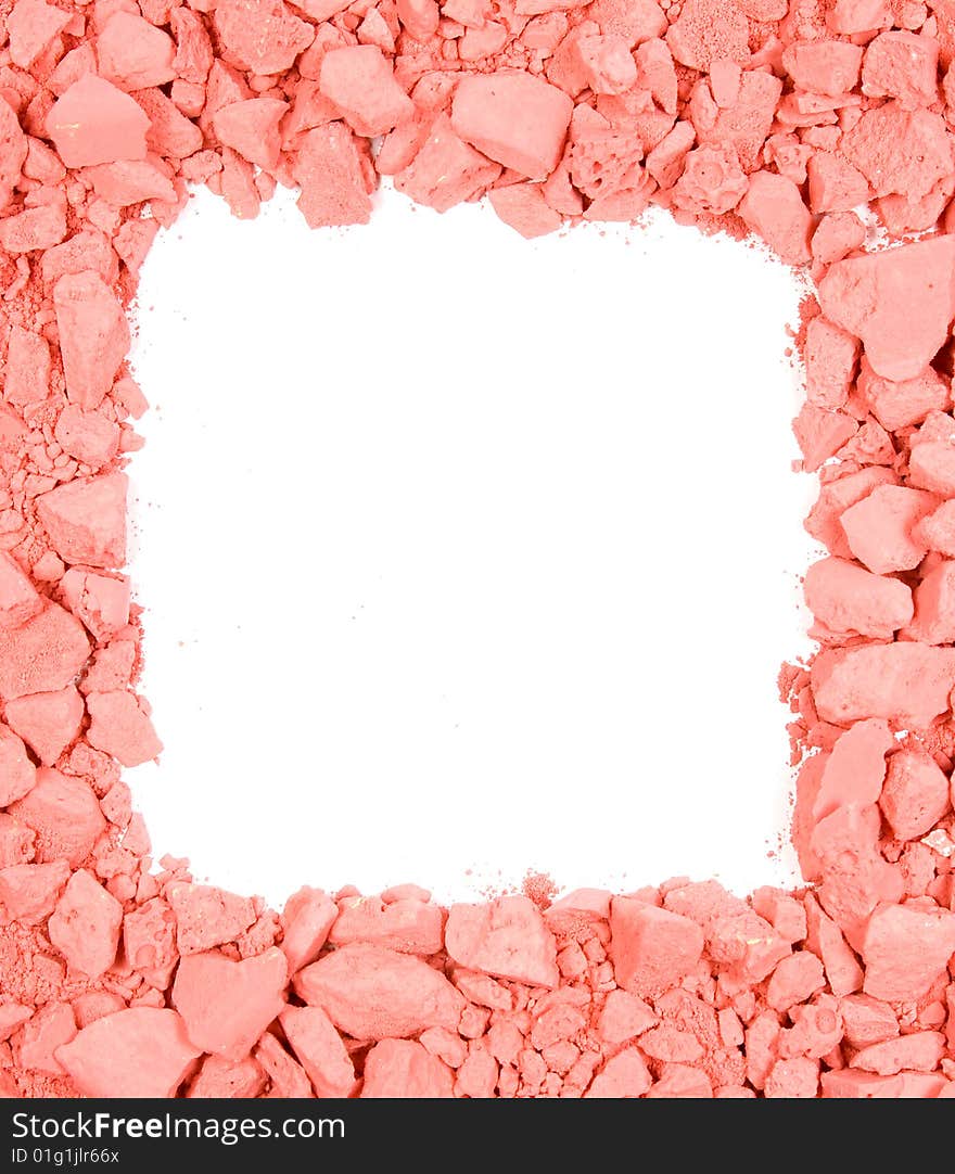 Original square frame from crushed red chalk. Original square frame from crushed red chalk