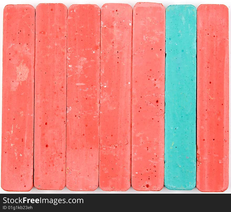 Colored background from one horizontal row of  chalks