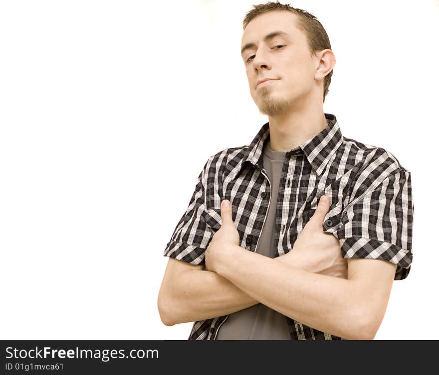 Man on a white background. Man on a white background