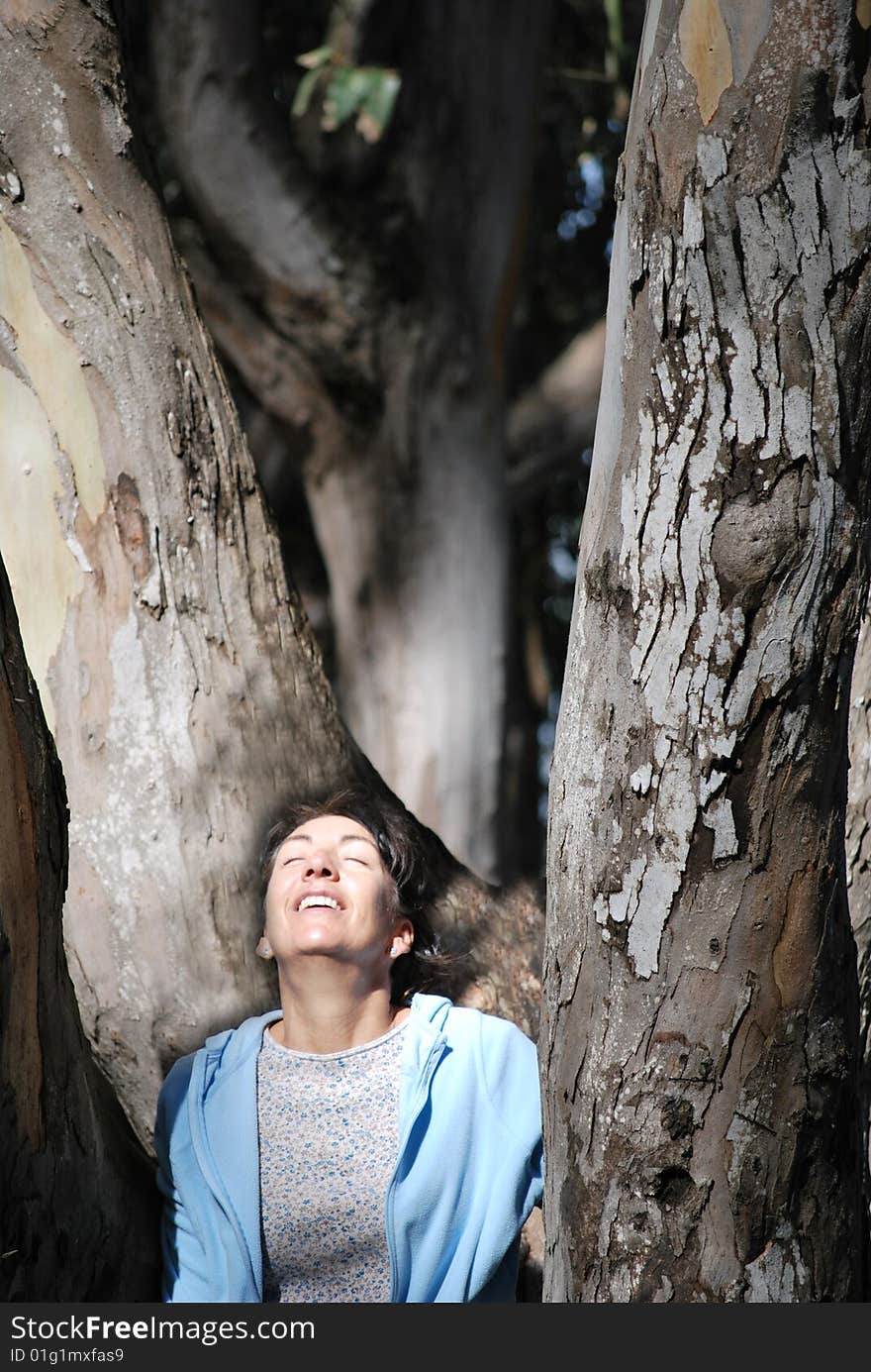 Sunning among the eucalyptus trees