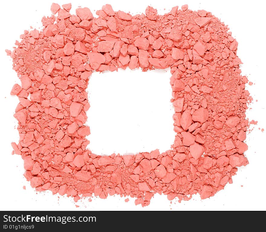 Original square frame from crushed red chalk. Original square frame from crushed red chalk