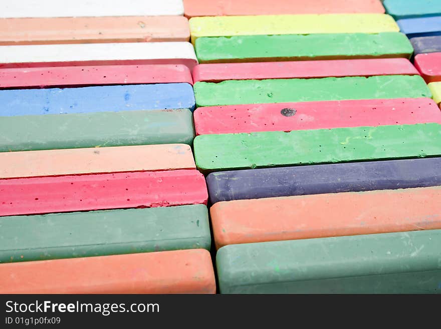 Set of colored chalk