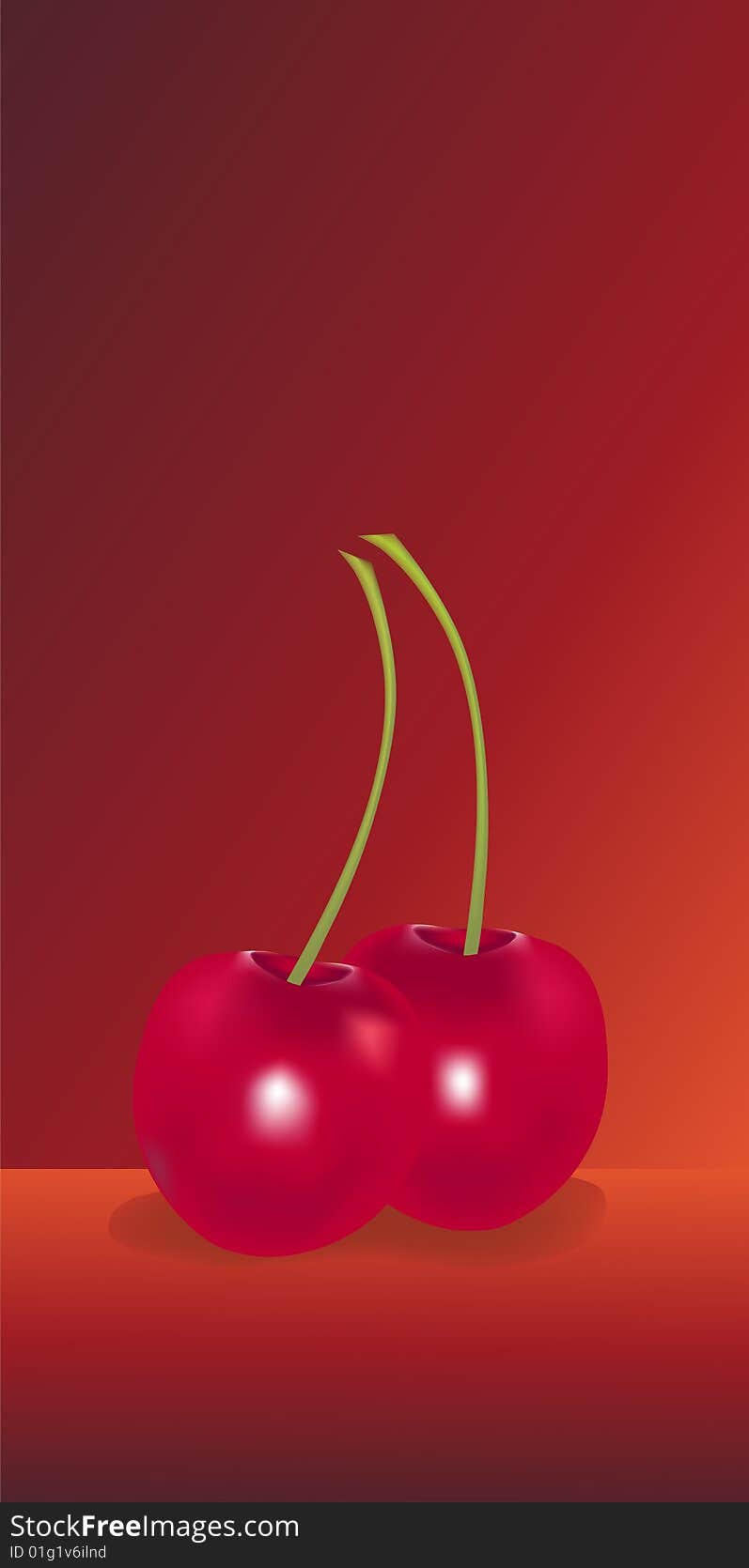 Cherries Isolated Dark Background