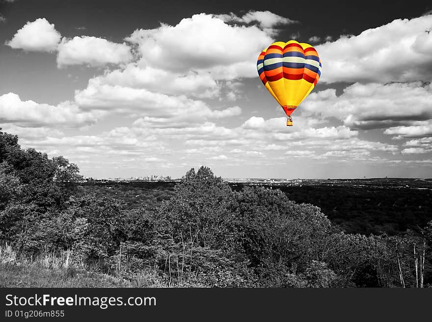 Sky and landscape from the South Mountain Reservation in New Jersey