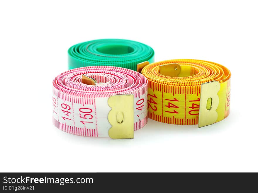 Measuring tape isolated on a white background