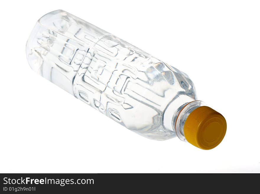 Bottle of water on white background