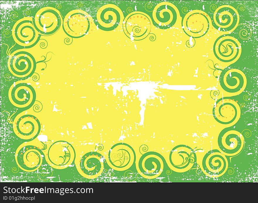 Abstract green and yellow grunge background