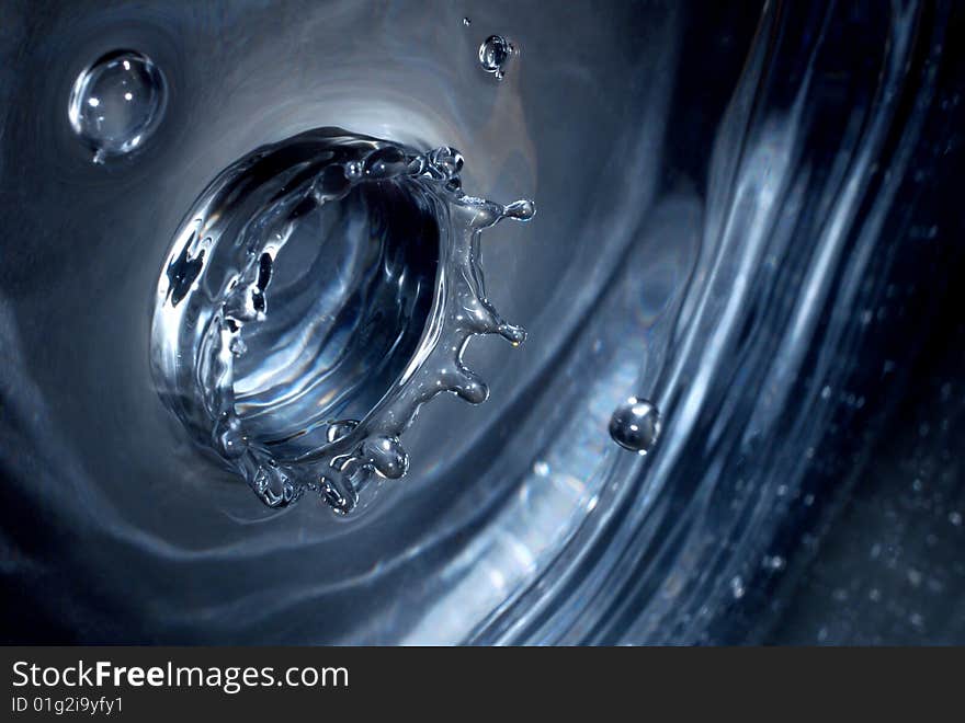 Water crown with drops of water. Water crown with drops of water