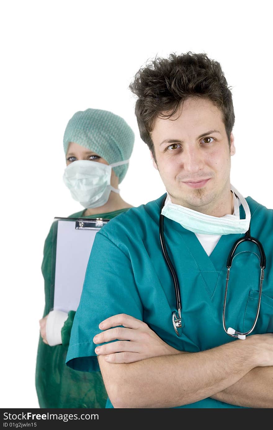 Young doctors with reassuring look. Young doctors with reassuring look