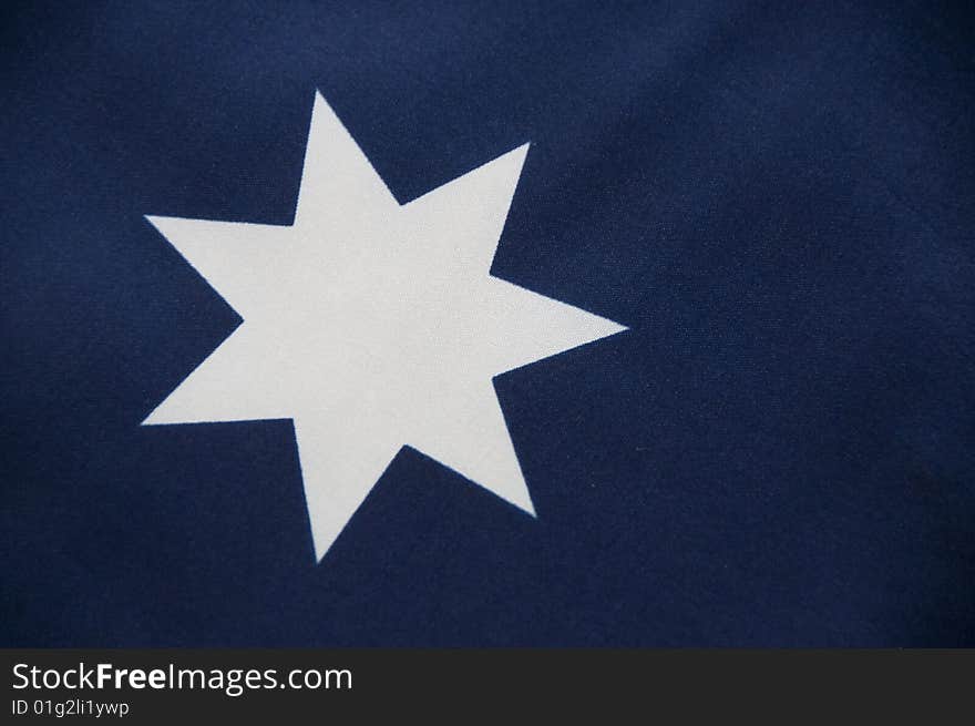 Close up view of a star on the Australian flag. Close up view of a star on the Australian flag