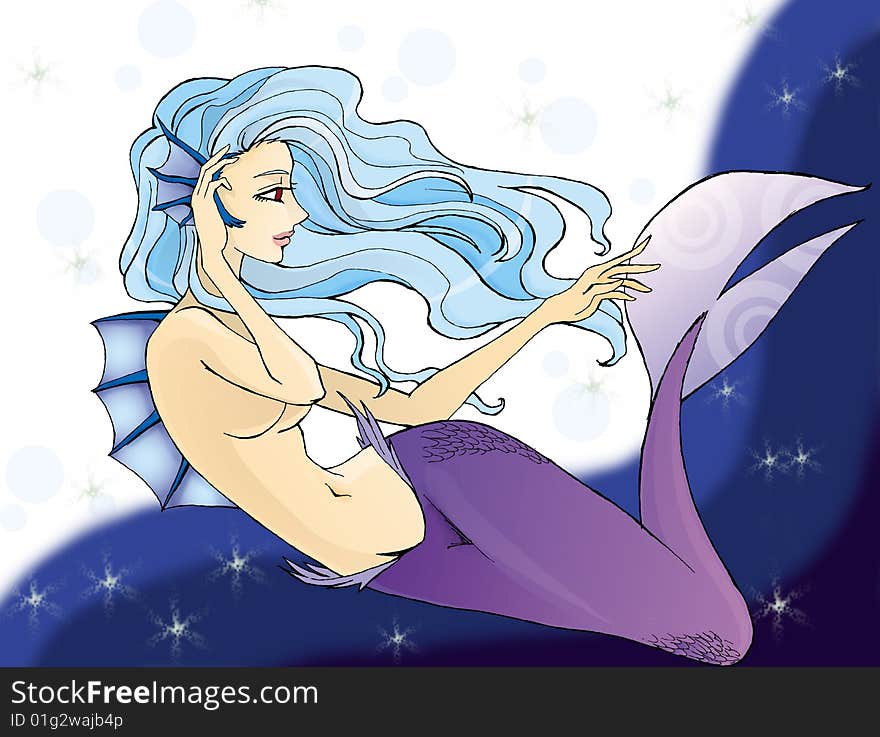 Sexy mermaid in the ocean