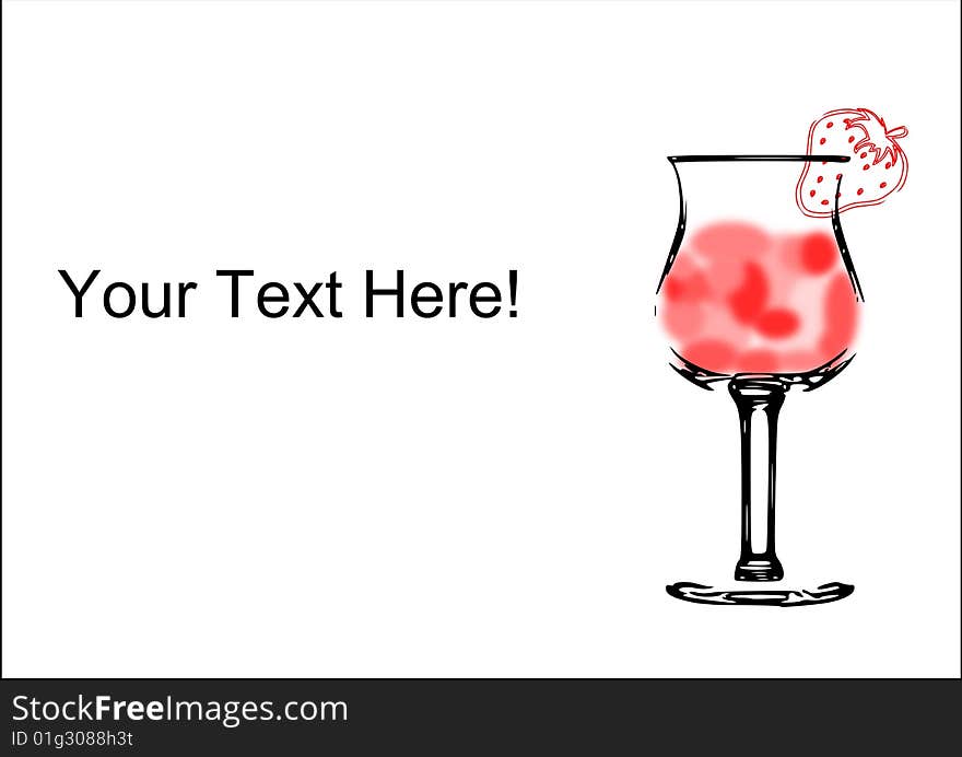 An abstract image of a strawberry daiquiri with copy space.