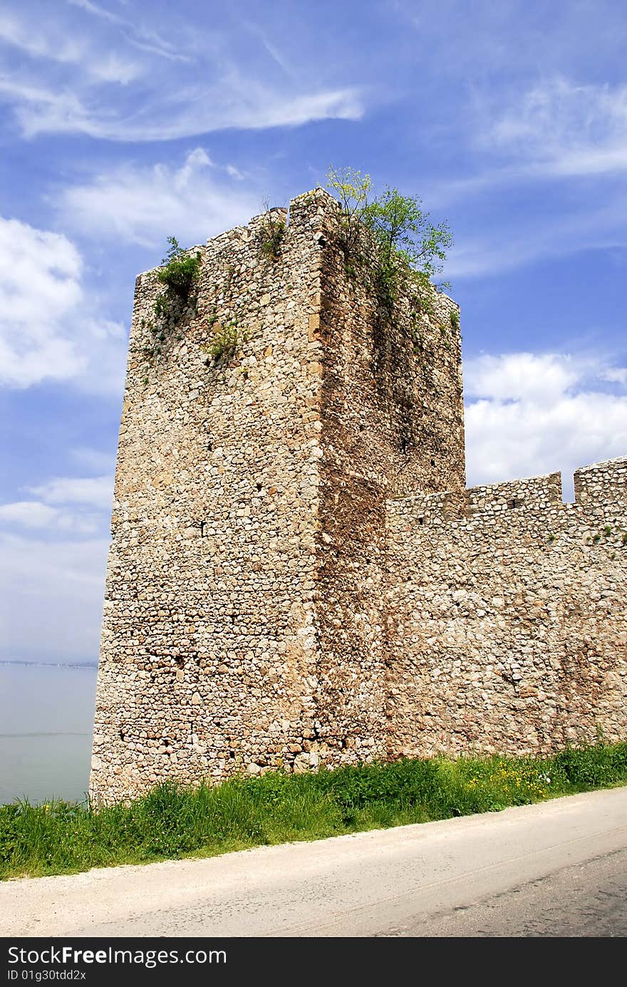 Tower of ancient stone fortification in national park Djerdap, Serbia. Tower of ancient stone fortification in national park Djerdap, Serbia