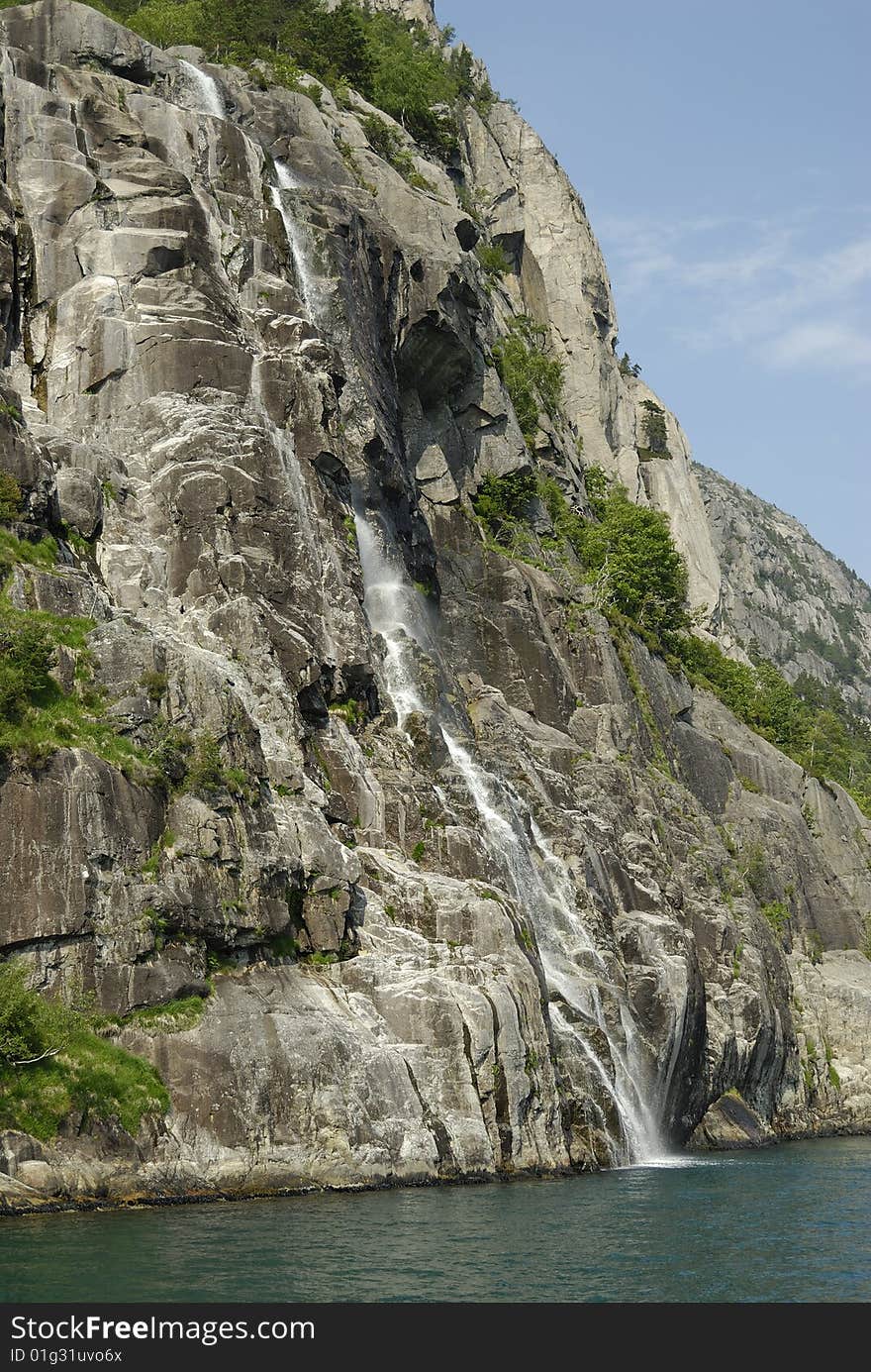 Small waterfall on the coast