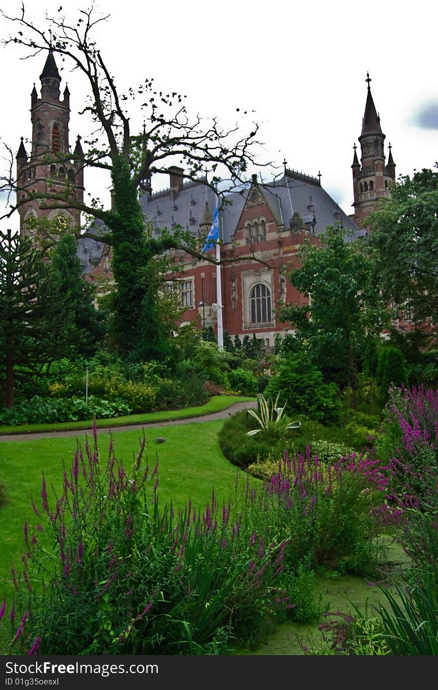 The peace palace in the Hague in the Netherlands, houses among other things the internatioanal court of justice