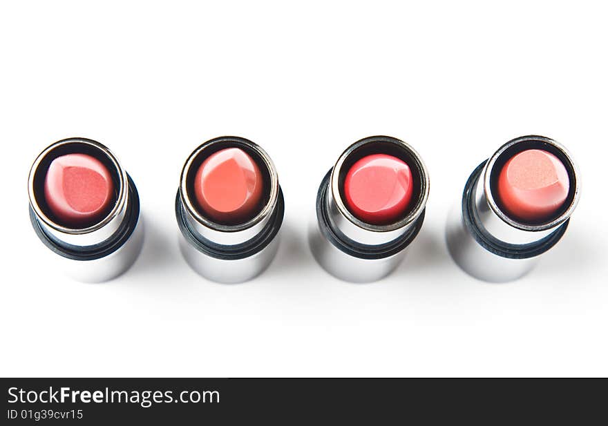 Photo of lipstick. Isolated on white background