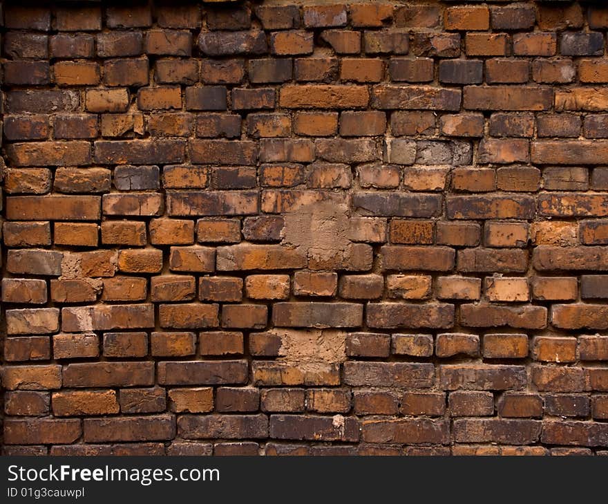 Old wall from a red brick